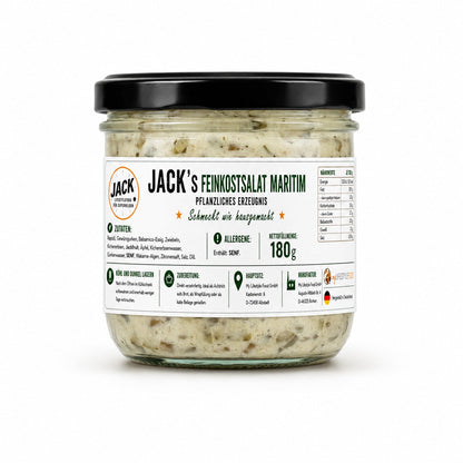 JACK's Feinkostsalat Maritim — pflanzlicher Meeresfrüchtesalat im Glas, 180 g