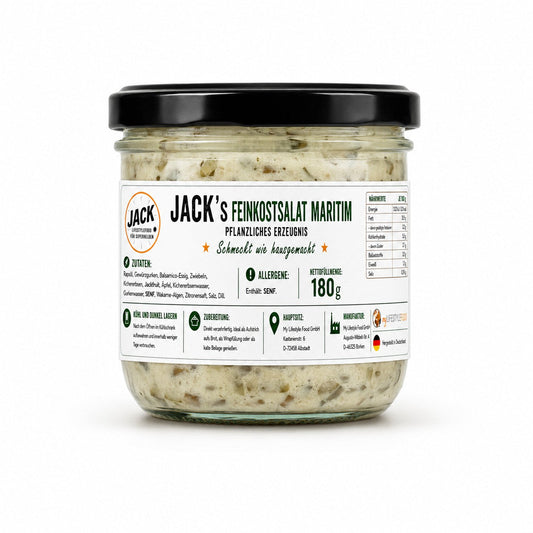 JACK's Feinkostsalat Maritim — pflanzlicher Meeresfrüchtesalat im Glas, 180 g