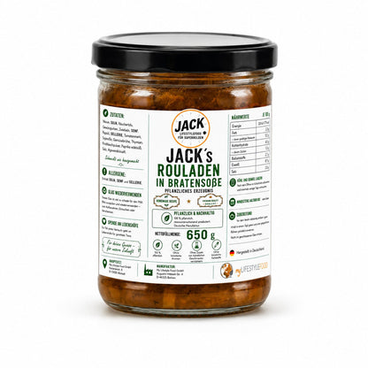 JACK's vegane Rouladen in Bratensoße — pflanzliche Hausmannskost im Glas, 650 g